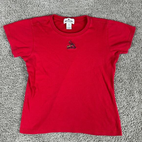 VINTAGE St Louis Cardinals Shirt Womens M Red Embroidered MLB Baseball Antigua - Picture 1 of 12